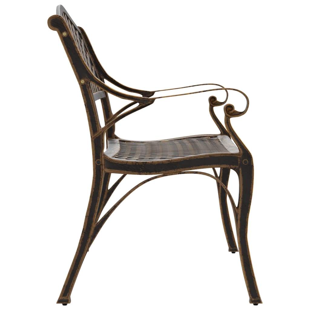 Hagebenk 102 cm støpt aluminium bronse