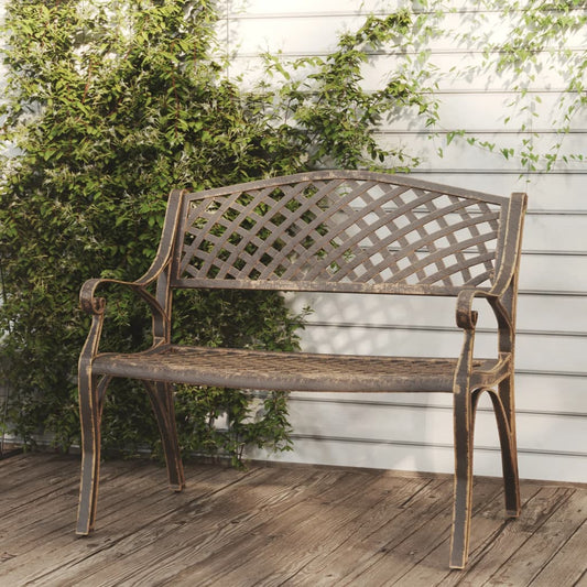 Hagebenk 102 cm støpt aluminium bronse