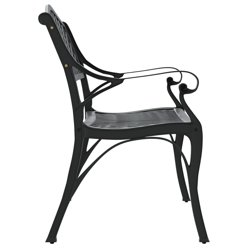 Hagebenk 102 cm støpt aluminium svart