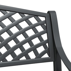 Hagebenk 102 cm støpt aluminium svart