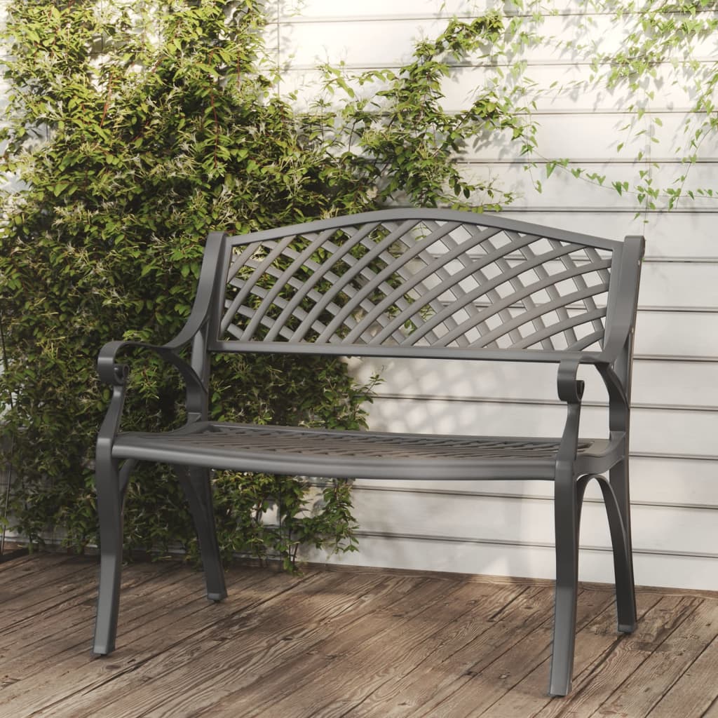 Hagebenk 102 cm støpt aluminium svart