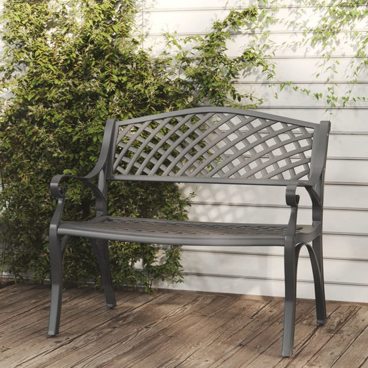 Hagebenk 102 cm støpt aluminium svart