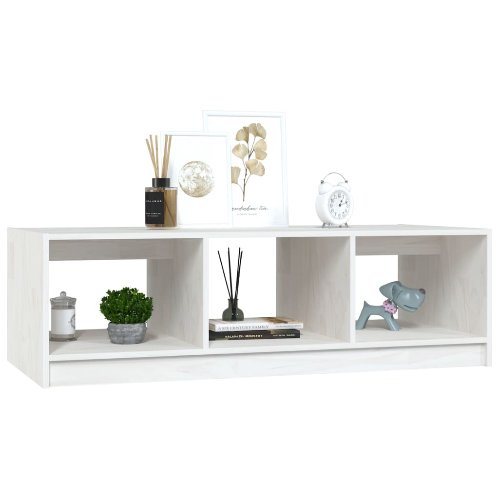 Coffee table 110x50x34 cm solid pine white