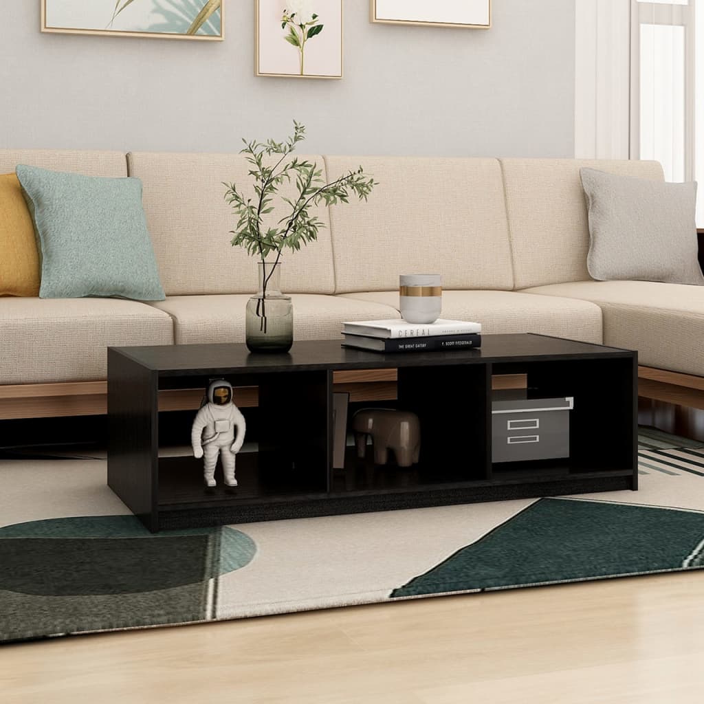 Salongbord 110x50x34 cm heltre furu svart