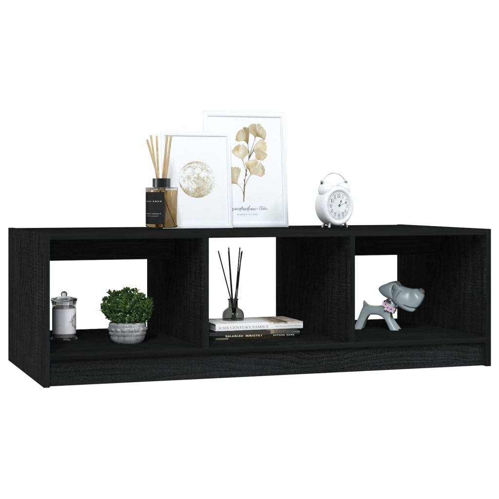 Salongbord 110x50x34 cm heltre furu svart