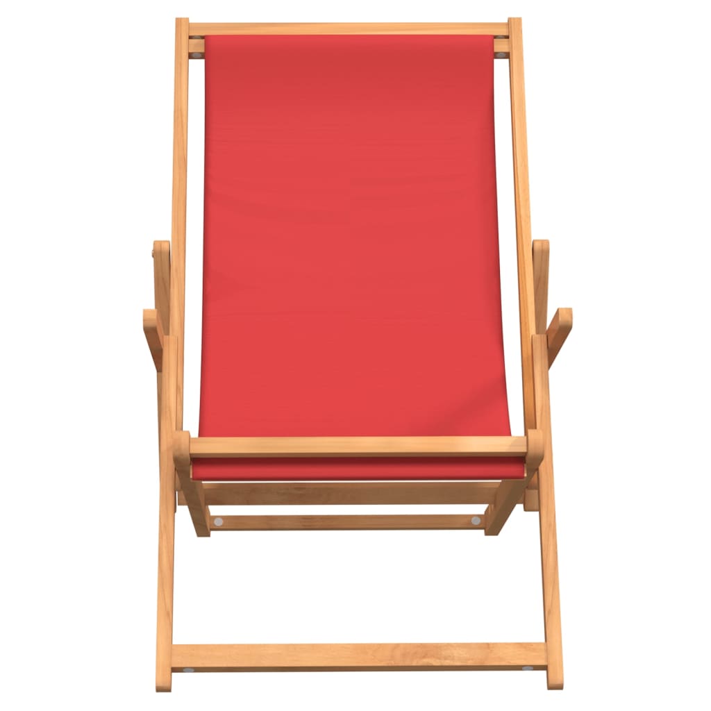Sammenleggbar strandstol heltre teak rød