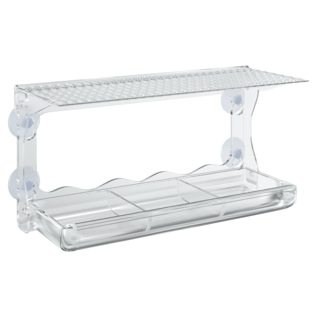 Fuglematere for vindu 2 stk akryl 30x12x15 cm