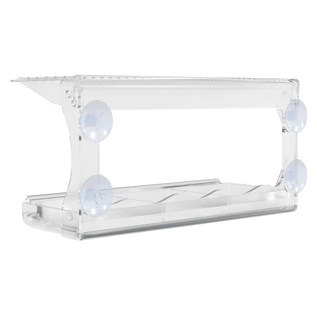Fuglematere for vindu 2 stk akryl 30x12x15 cm