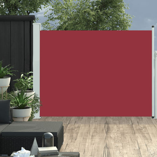 Uttrekkbar sidemarkise 140x500 cm rød