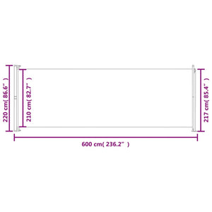 Uttrekkbar sidemarkise 220x600 cm blå