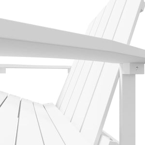 Adirondack hagestol med fotskammel HDPE hvit