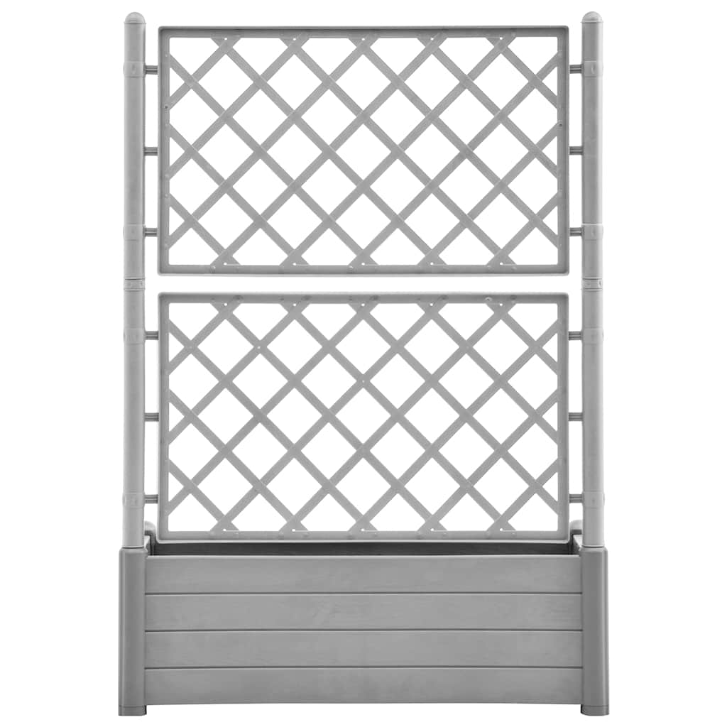 Plantekasse med espalier 100x43x142 cm PP steingrå
