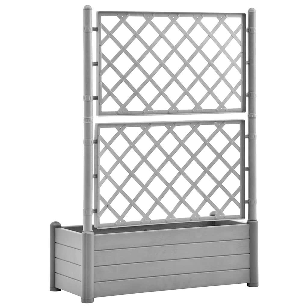 Plantekasse med espalier 100x43x142 cm PP steingrå