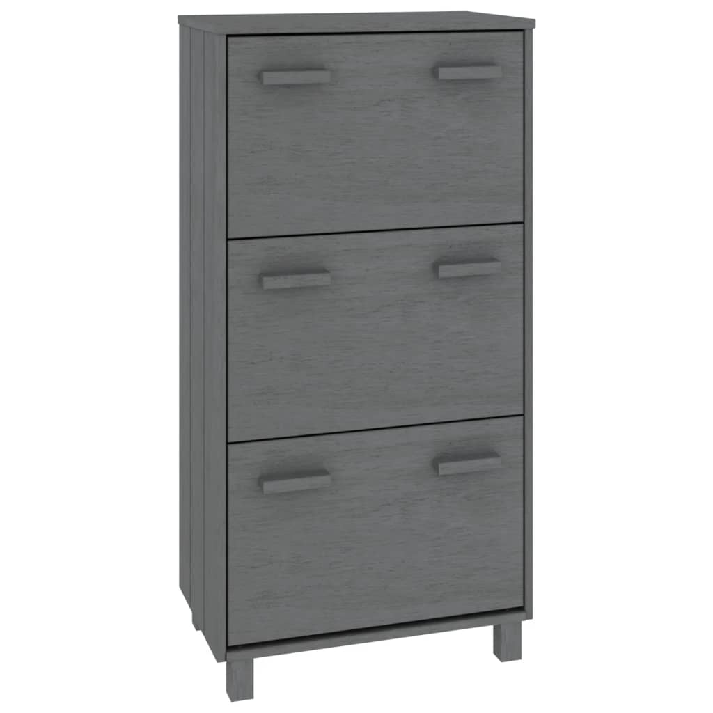 Skoskap HAMAR mørkegrå 59,5x35x117 cm heltre furu
