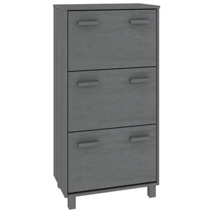 Skoskap HAMAR mørkegrå 59,5x35x117 cm heltre furu