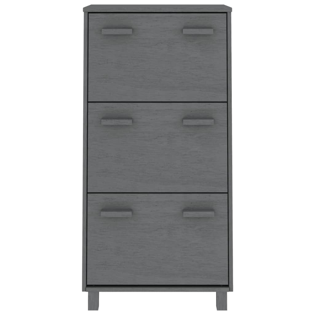 Skoskap HAMAR mørkegrå 59,5x35x117 cm heltre furu