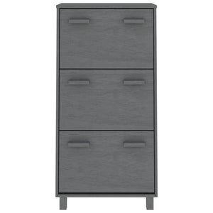 Skoskap HAMAR mørkegrå 59,5x35x117 cm heltre furu