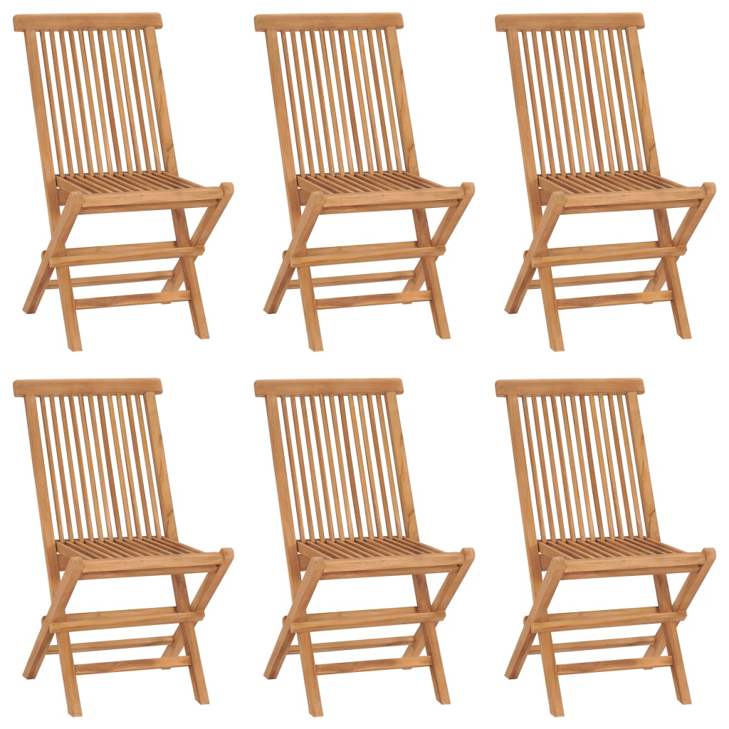 Sammenleggbare hagestoler 6 stk heltre teak