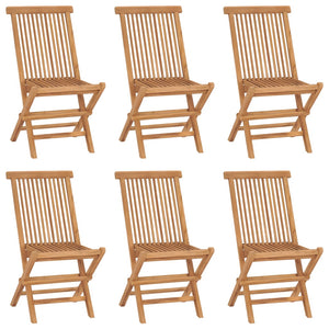 Sammenleggbare hagestoler 6 stk heltre teak