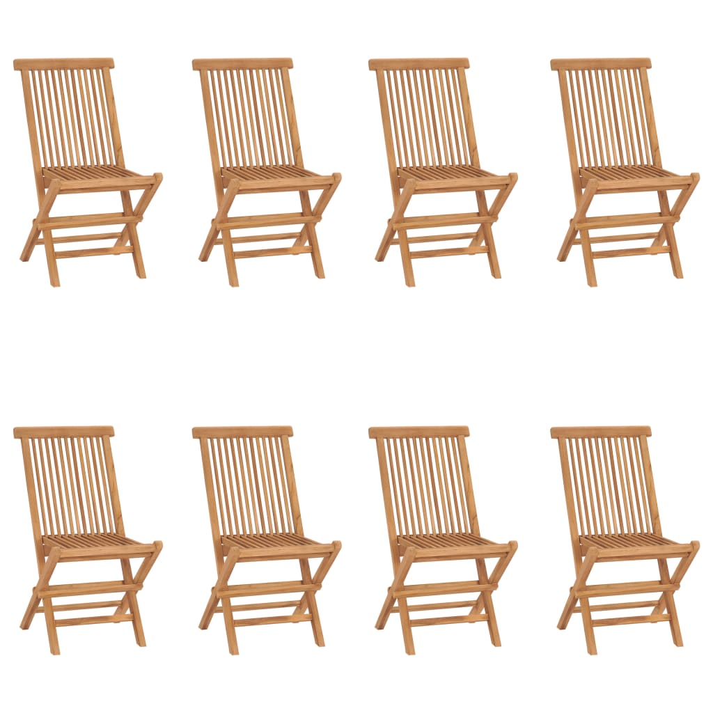 Sammenleggbare hagestoler 8 stk heltre teak
