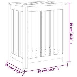 Skittentøyskurv 50x35x60 cm heltre teak
