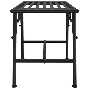 Benk tre 110 cm svart stål