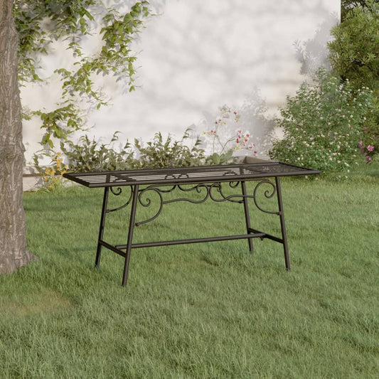 Benk tre 110 cm svart stål
