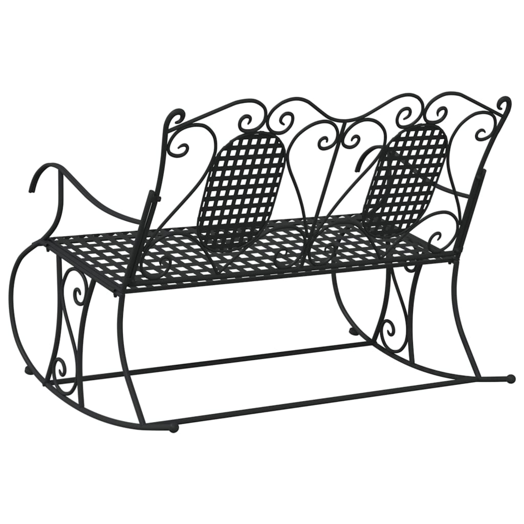 Gyngebenk 2-seters 113 cm svart stål