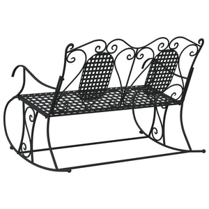 Gyngebenk 2-seters 113 cm svart stål