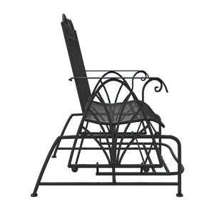 Gyngebenk 2 seter 114 cm svart stål