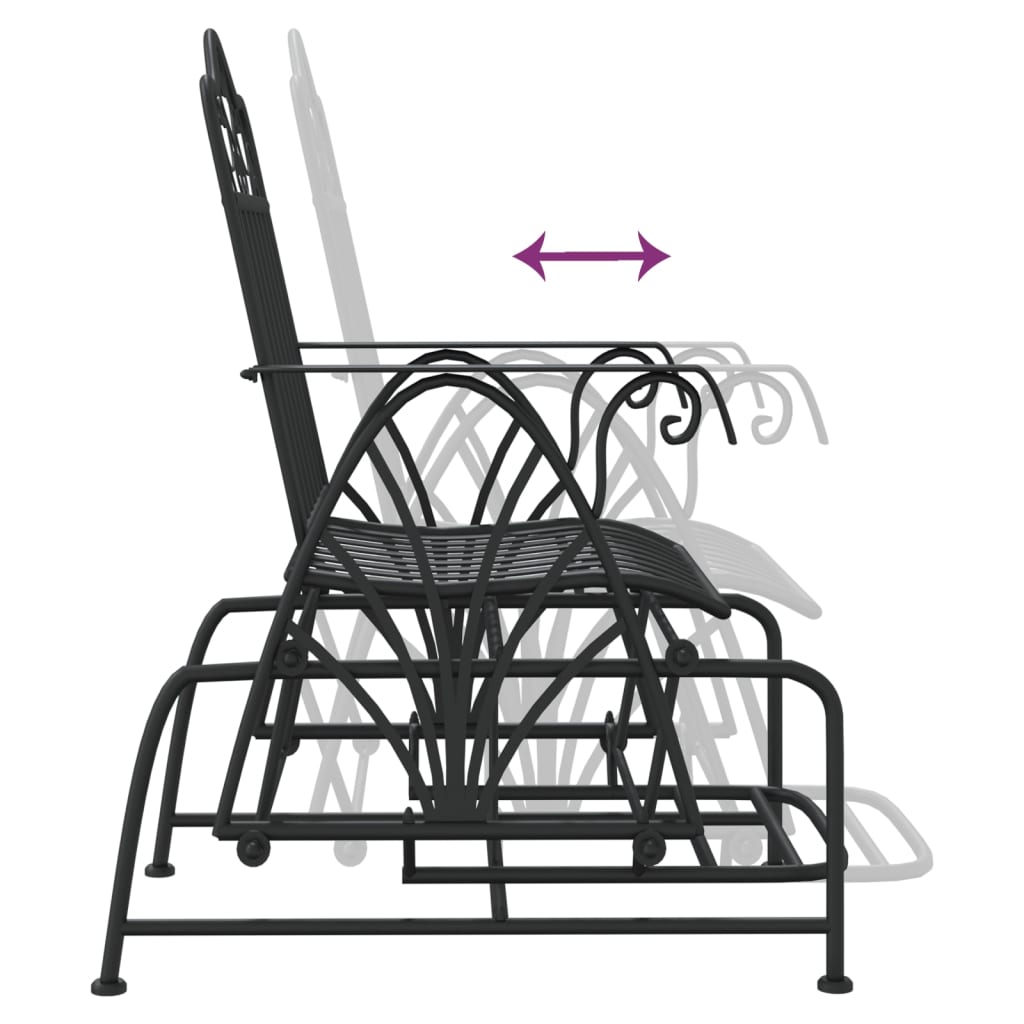Gyngebenk 61 cm svart stål