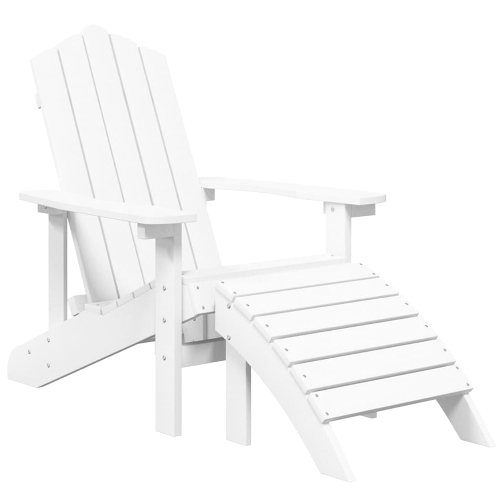 Adirondack chairs with footrest and table HDPE white