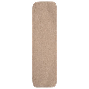 Sklisikre trappematter 15 stk 75x20 cm beige rektangulær