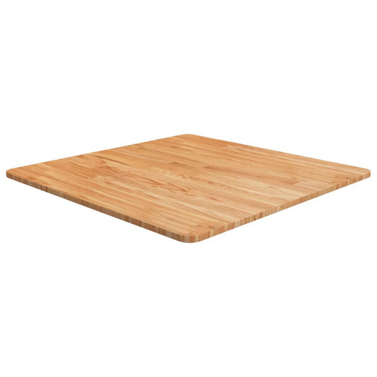 Firkantet bordplate lysebrun 70x70x1,5 cm behandlet heltre eik