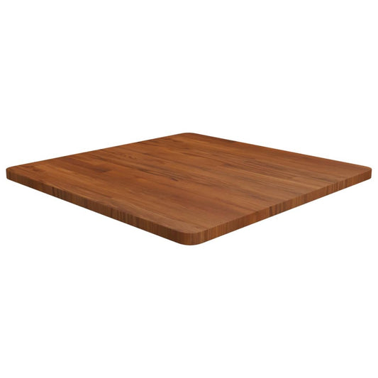Firkantet bordplate mørkebrun 70x70x2,5 cm behandlet heltre eik