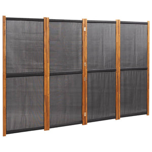 Romdeler 4 paneler svart 280x180 cm