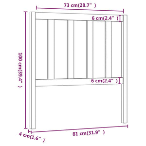 Sengegavl hvit 81x4x100 cm heltre furu