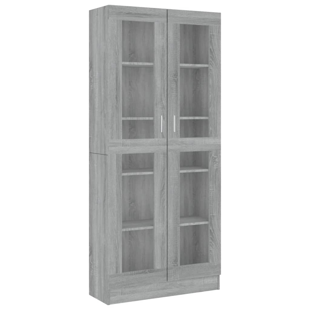 Display cabinet gray sonoma 82.5x30.5x185.5 cm engineered wood