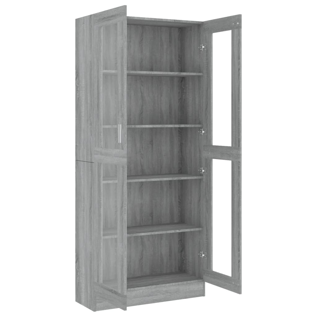 Display cabinet gray sonoma 82.5x30.5x185.5 cm engineered wood