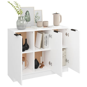 Skjenk hvit 90,5x30x70 cm konstruert tre