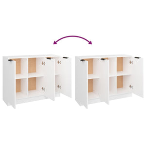 Skjenk hvit 90,5x30x70 cm konstruert tre