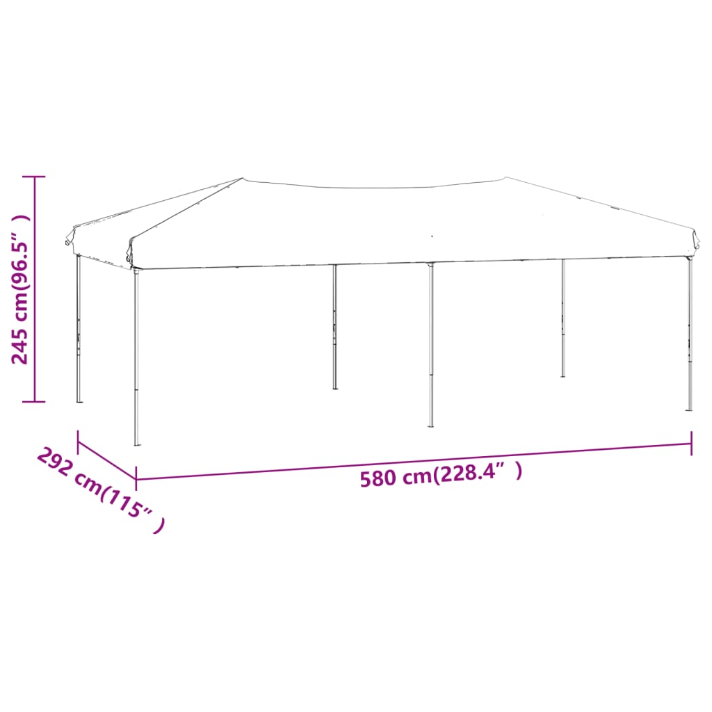 Sammenleggbart festtelt kremhvit 3x6 m