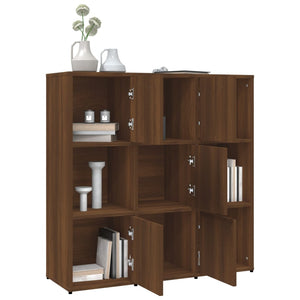 Bokhylle brun eik 90x30x90 cm konstruert tre