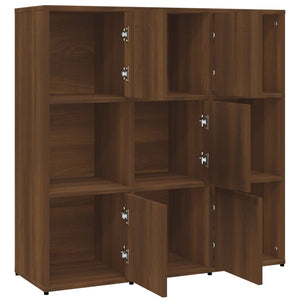 Bokhylle brun eik 90x30x90 cm konstruert tre