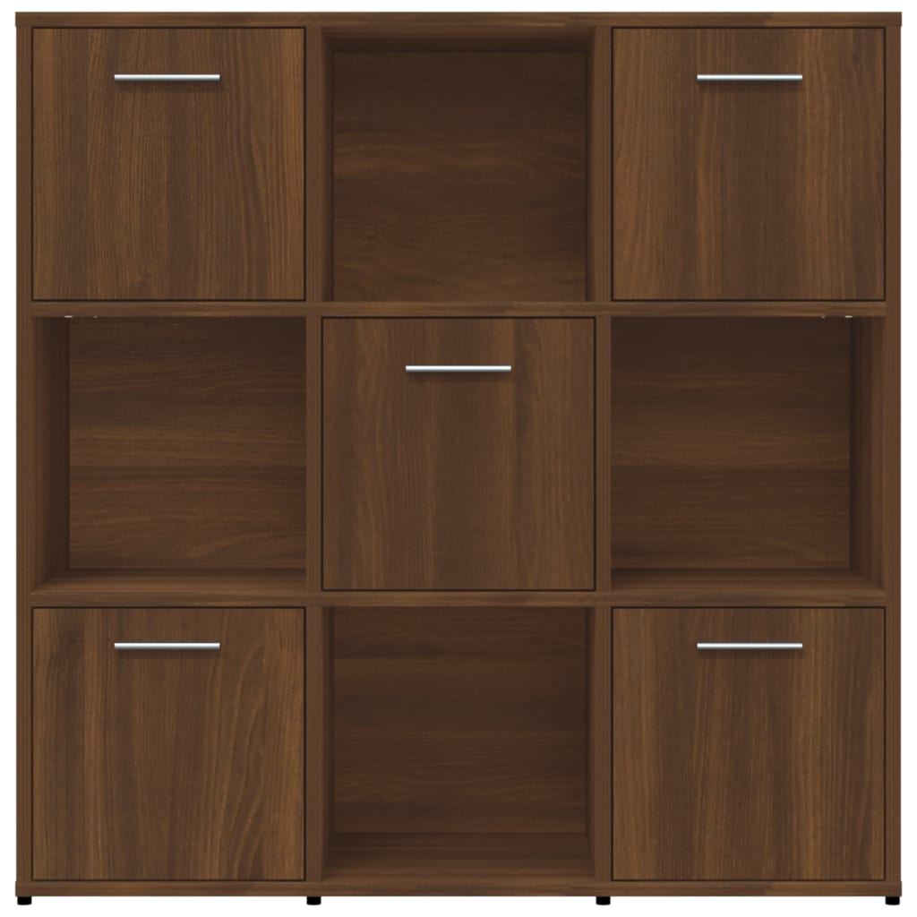 Bokhylle brun eik 90x30x90 cm konstruert tre