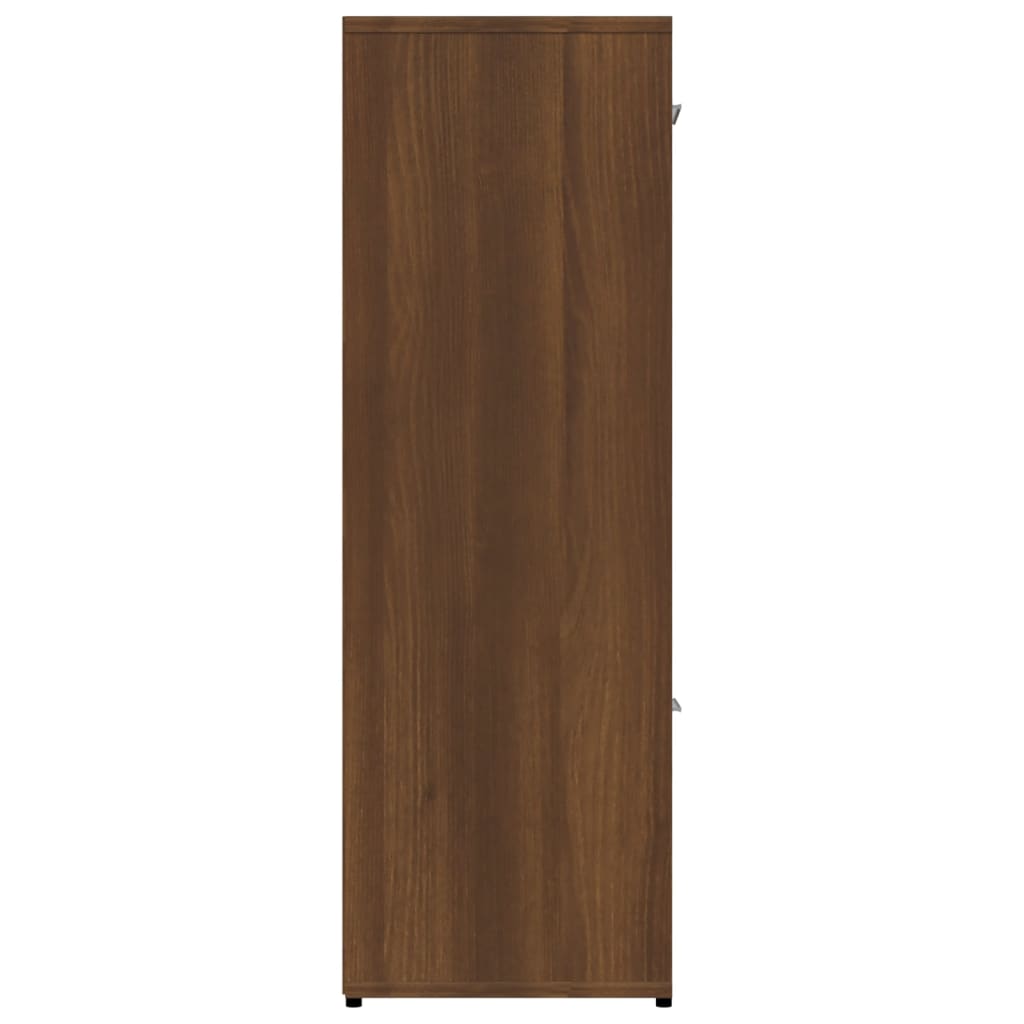 Bokhylle brun eik 90x30x90 cm konstruert tre