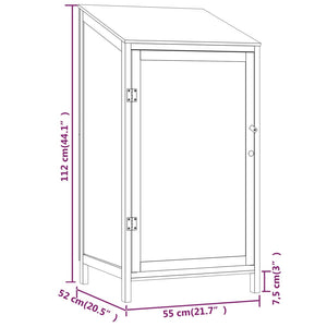 Garden shed brown 55x52x112 cm solid spruce wood