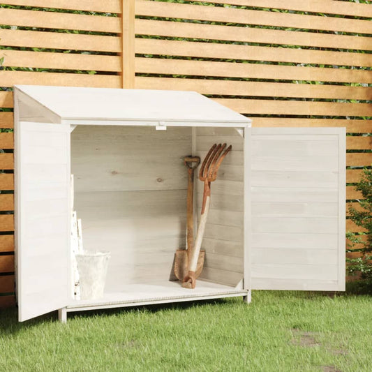 Garden shed white 102x52x112 cm solid spruce wood