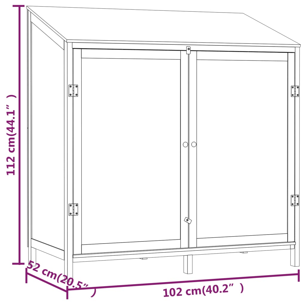 Garden shed brown 102x52x112 cm solid spruce wood