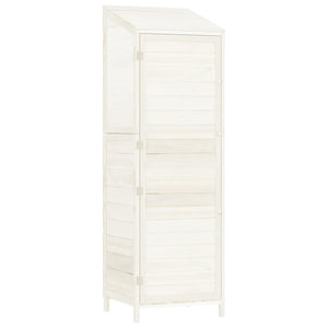 Garden shed white 55x52x174.5 cm solid spruce wood